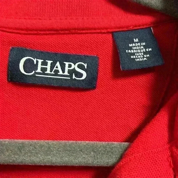 Men's Chaps Red 3 Button Shirt Size M - Picture 4 of 9